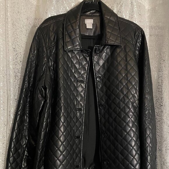 Chico’s Faux Leather Jacket Size 16/18 - XL Chico's Size 3 - Picture 1 of 4